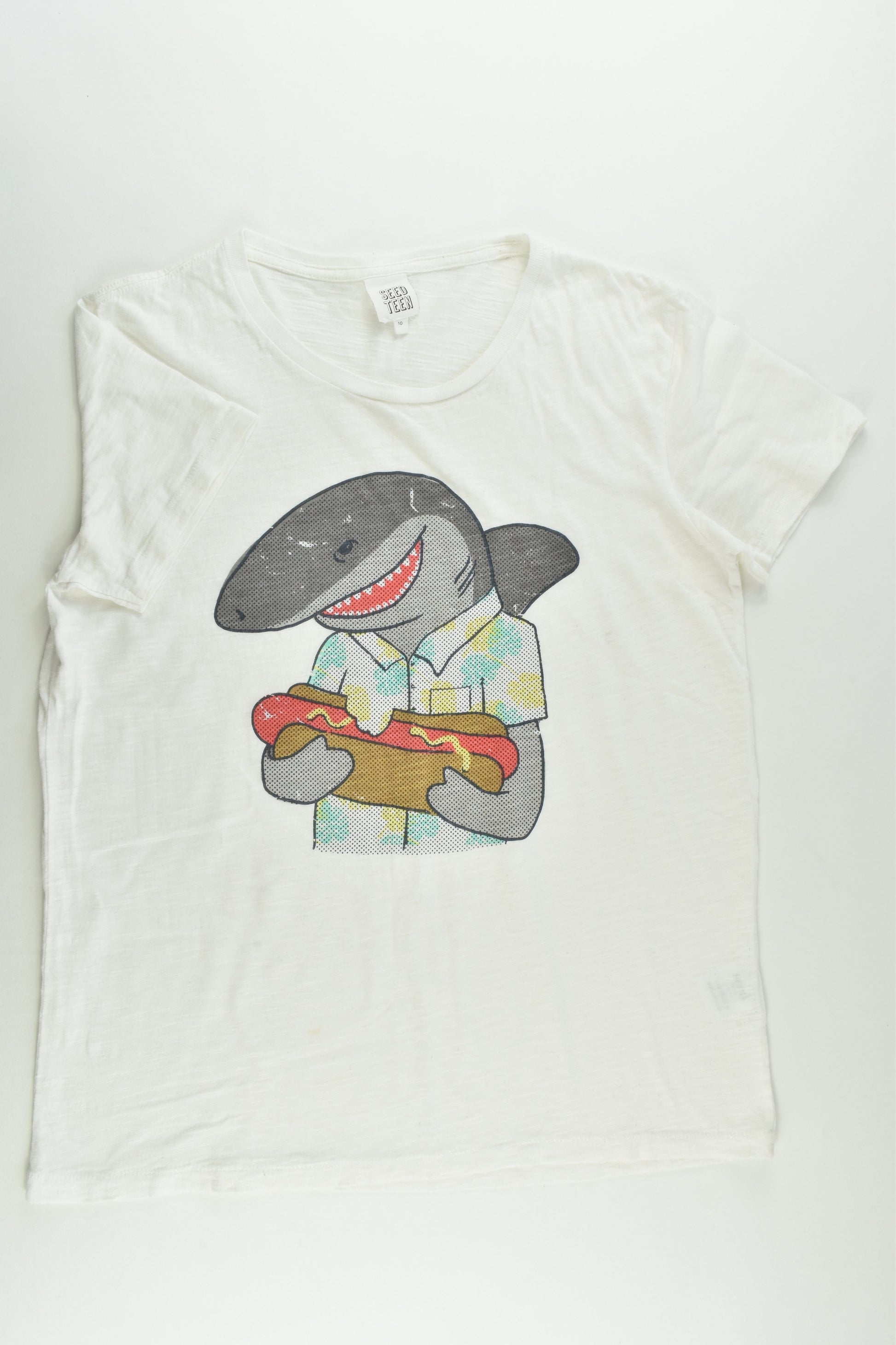 Seed Teen Size 10 Shark and Hot Dog T-shirt