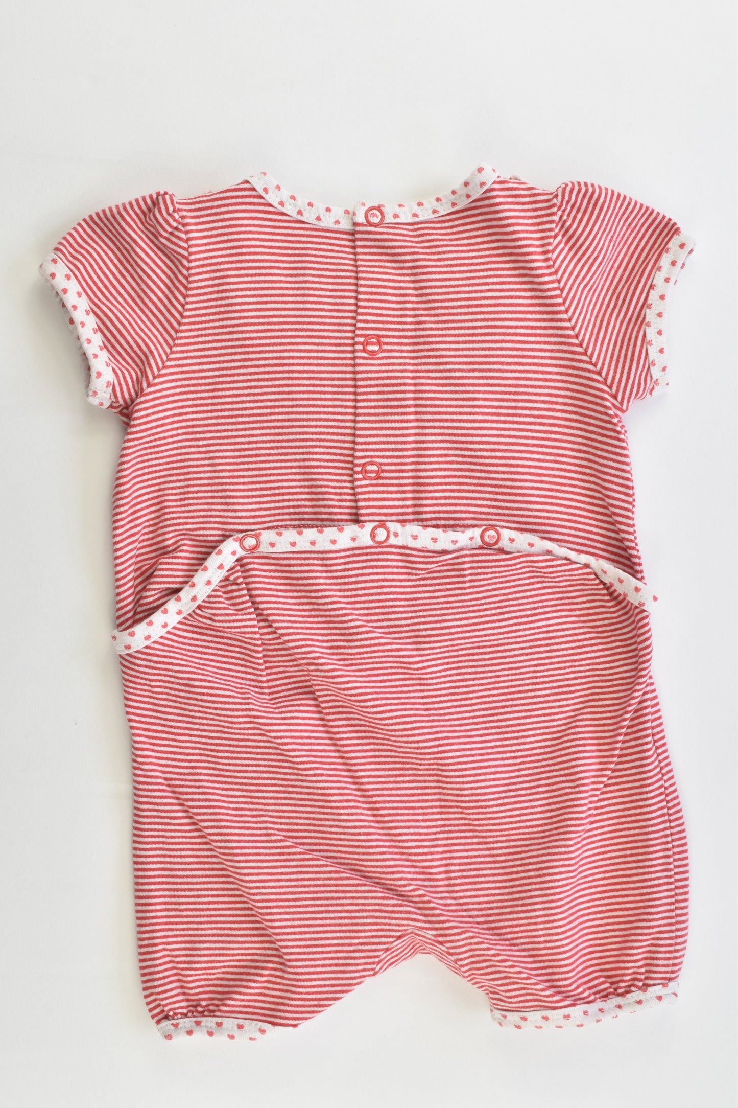 Sergent Major (France) Size 00 (6 months, 67 cm) Stripes and Love Hearts Ruffle Romper