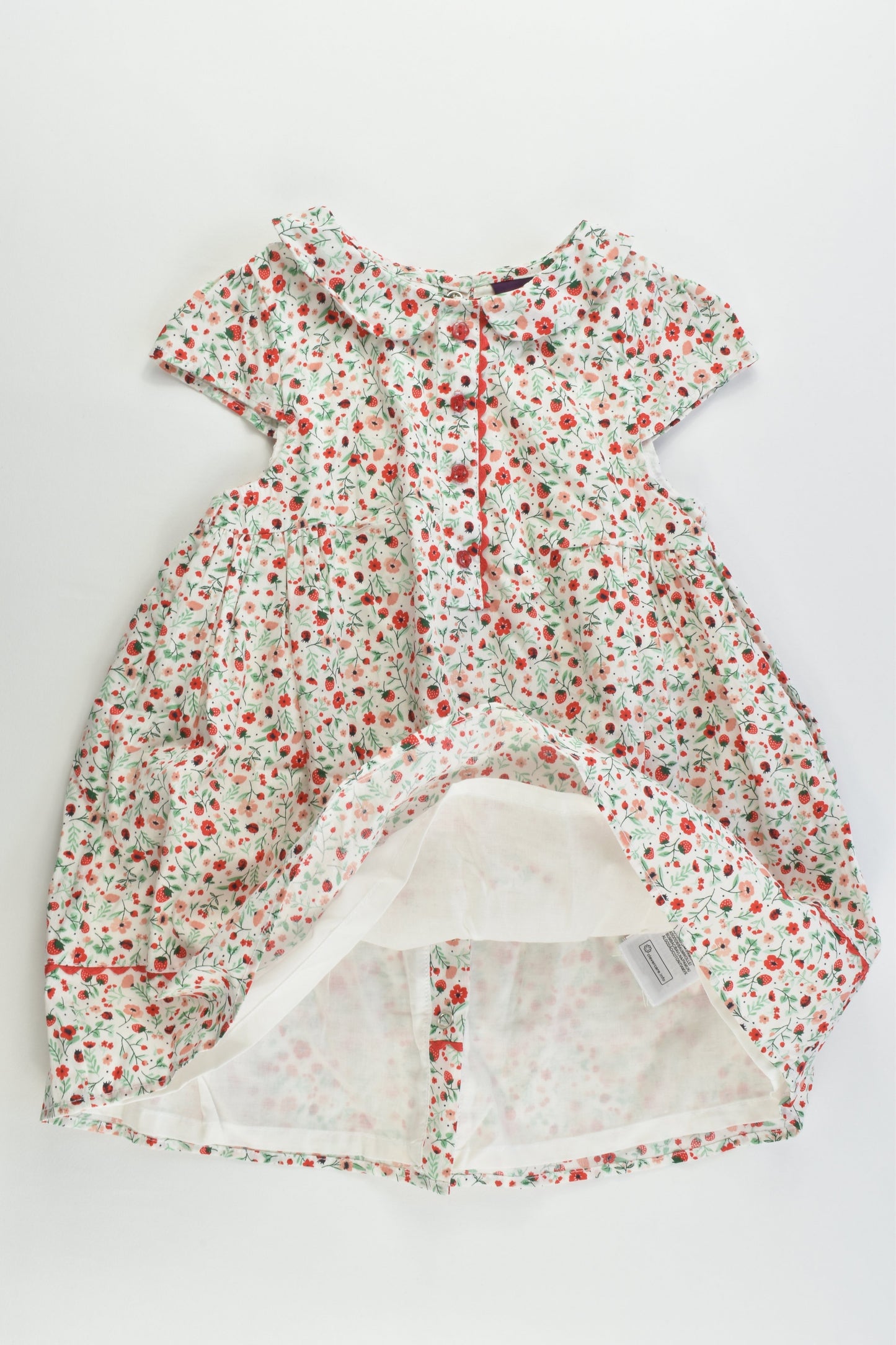 Sergent Major (France) Size 1 (24 months, 86 cm) Strawberries Lined Dress