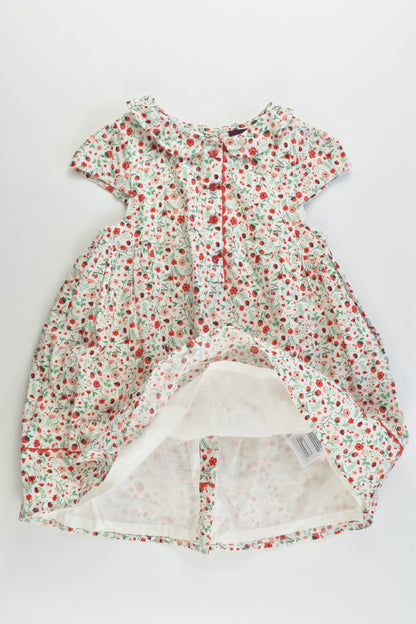Sergent Major (France) Size 1 (24 months, 86 cm) Strawberries Lined Dress