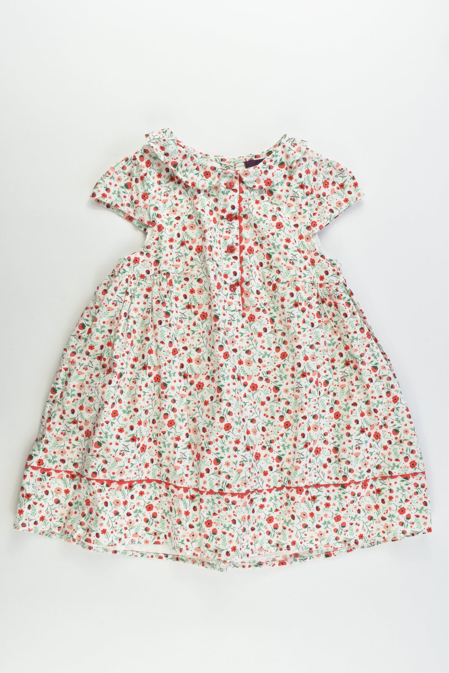 Sergent Major (France) Size 1 (24 months, 86 cm) Strawberries Lined Dress