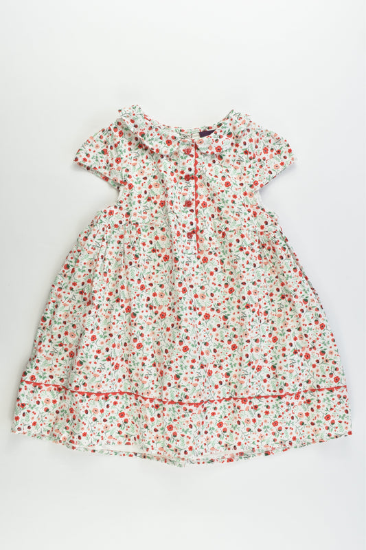 Sergent Major (France) Size 1 (24 months, 86 cm) Strawberries Lined Dress