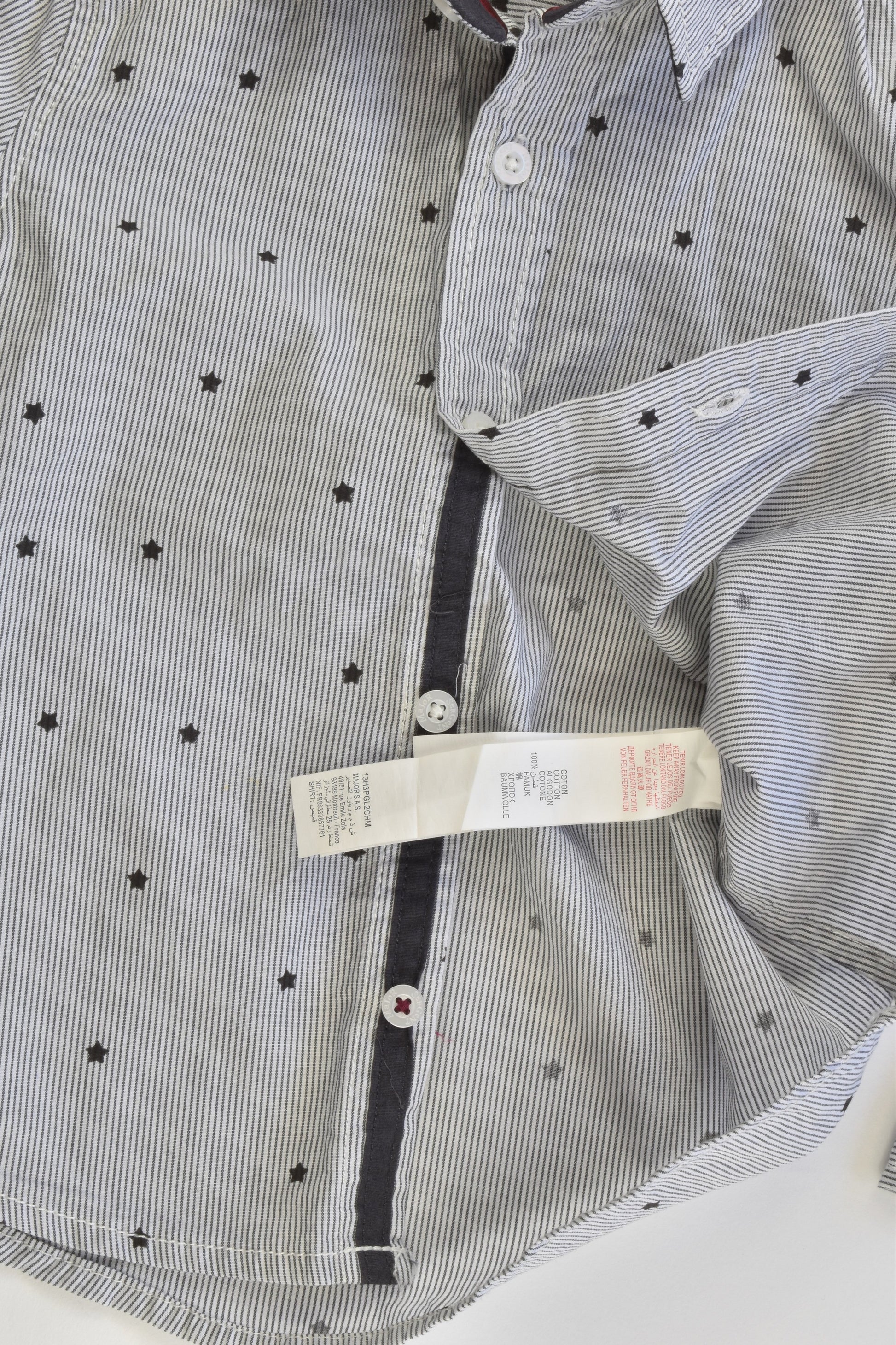 Sergent Major (France) Size 2-3 (3 years, 96 cm) Collared Stars Shirt