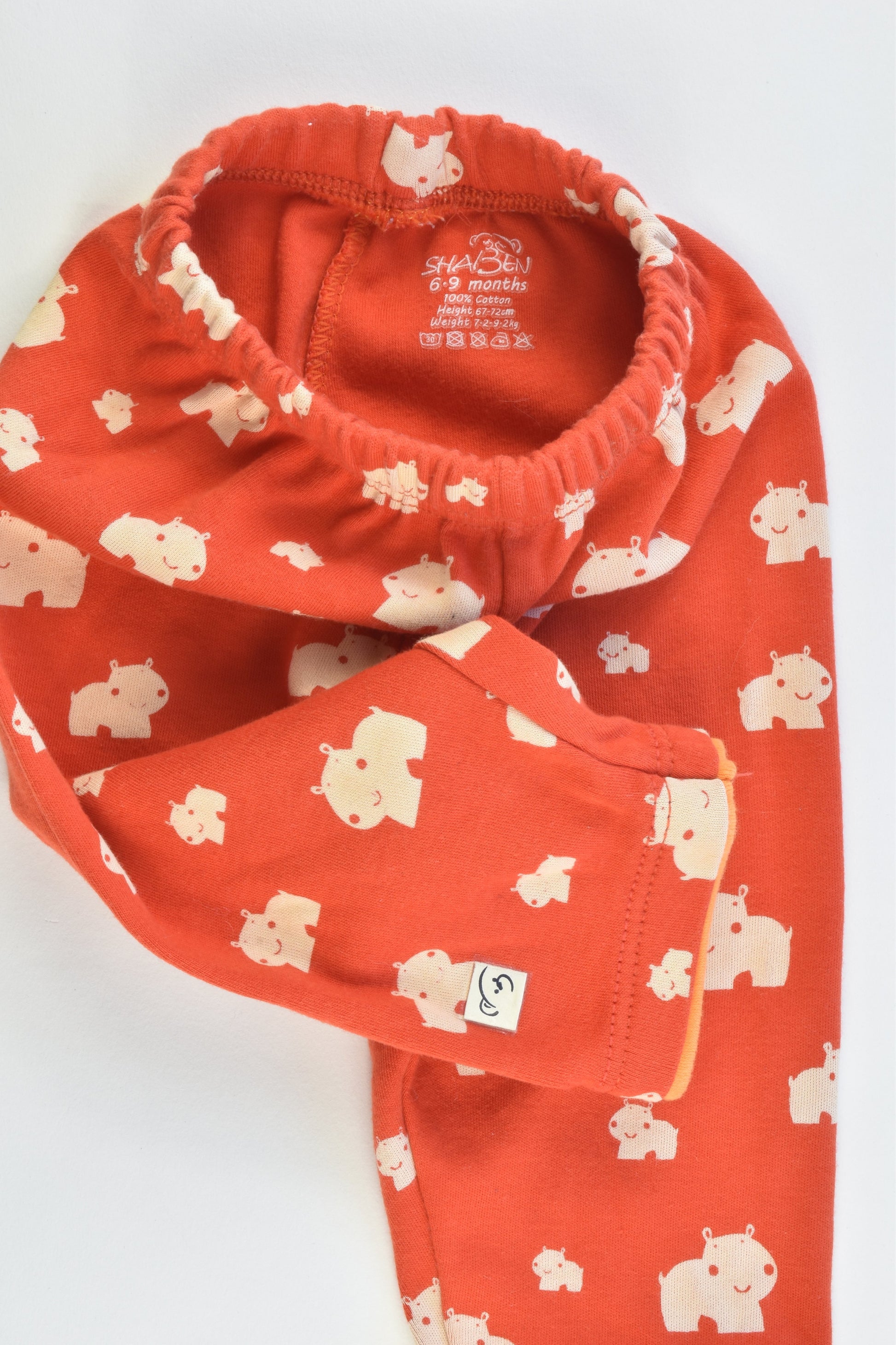 Shaben Size 6-9 months Hippo Pants