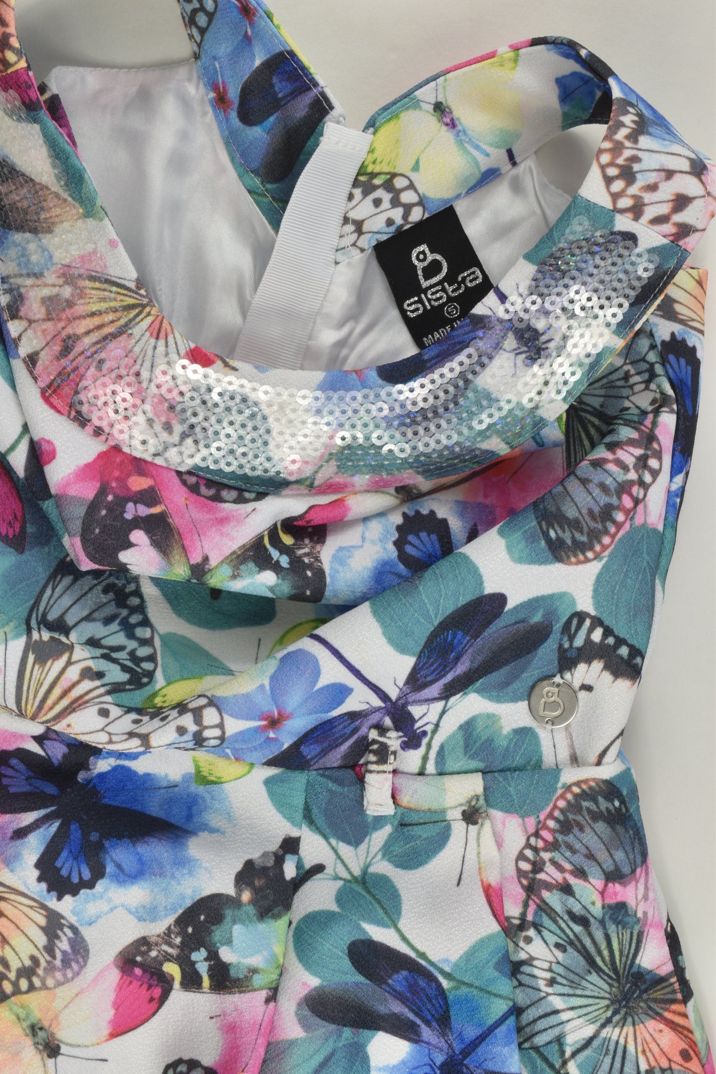Sista Size 5 Lined Butterflies Dress