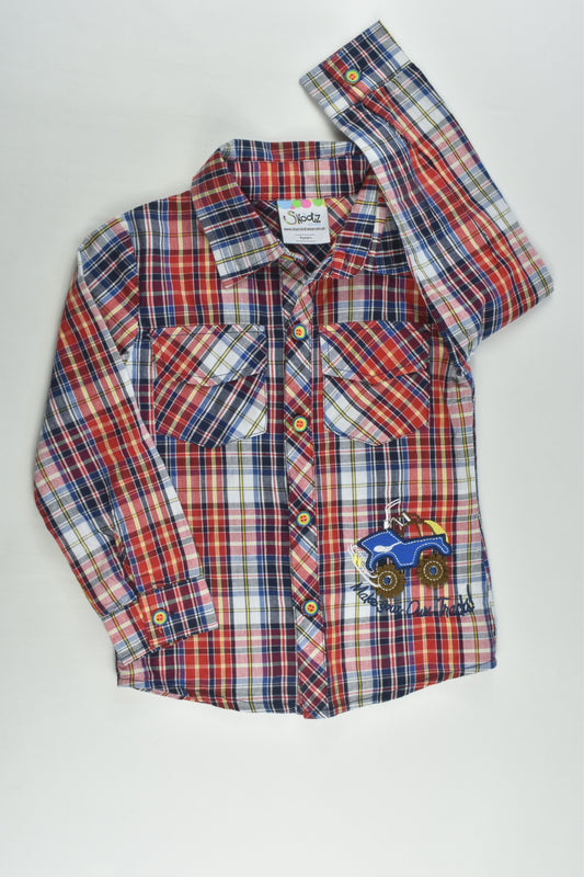 Skootz Size 4 Checked 'Make Your Own Tracks!'Shirt