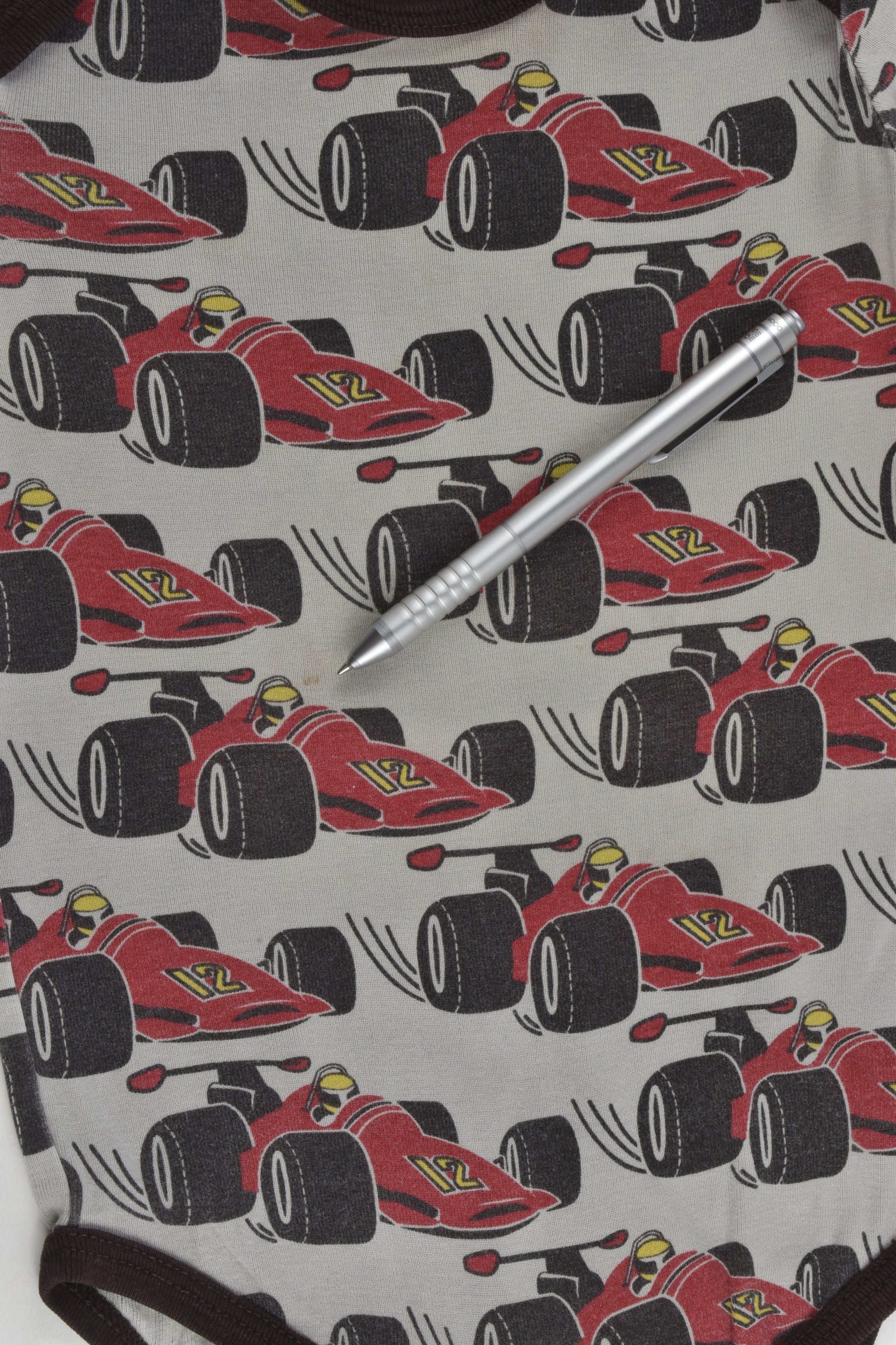 Småfolk Size 0-1 (80 cm) Retro Racing Cars Bodysuit