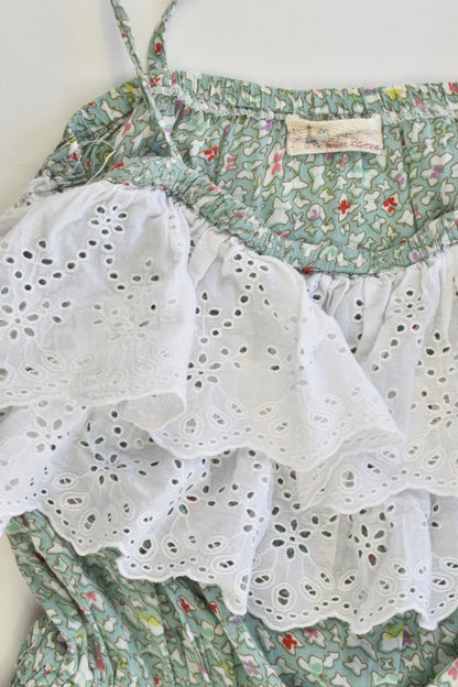 Small Rainbow Size approx 8-10 Floral Lace Ruffle Dress