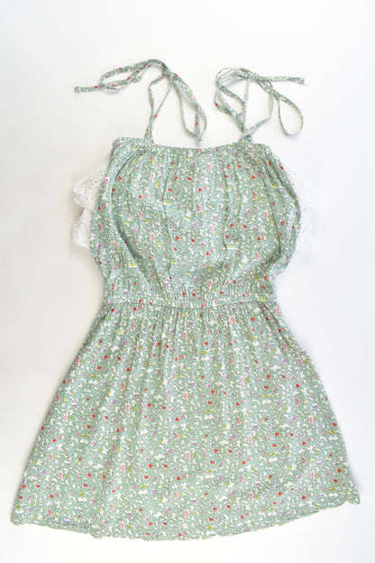 Small Rainbow Size approx 8-10 Floral Lace Ruffle Dress