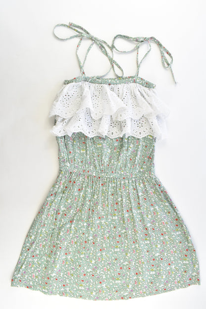 Small Rainbow Size approx 8-10 Floral Lace Ruffle Dress