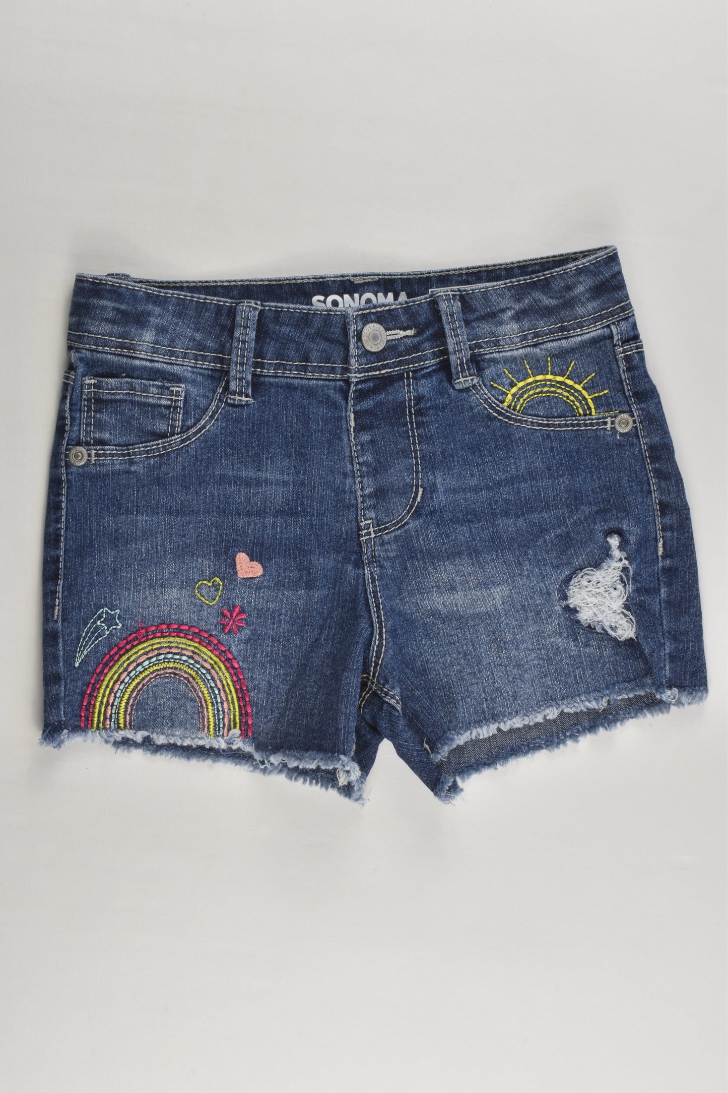 Sonoma Size 7 Rainbow Denim Shorts