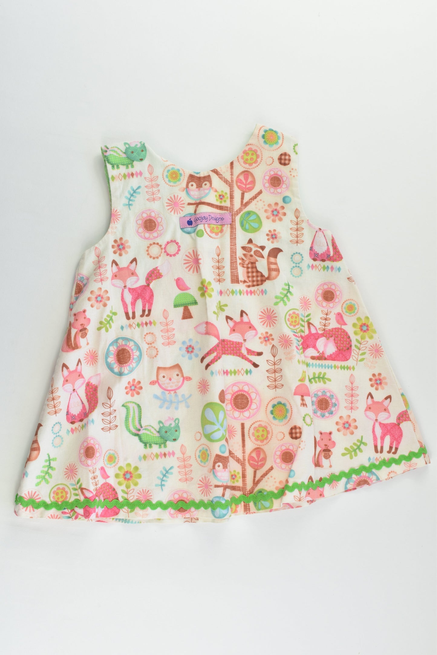 Soojay Designs (AU) Size 0 (6-9 months) Handmade Forest Animals Dress