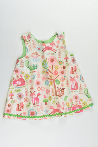 Soojay Designs (AU) Size 0 (6-9 months) Handmade Forest Animals Dress