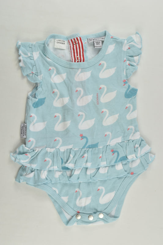 SOOKIbaby by Diana Dotur Size 0 (9 months) Swan Ruffle Bodysuit