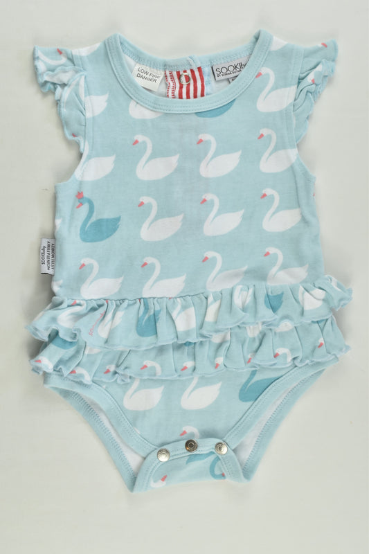 SOOKIbaby by Diana Dotur Size 00 (6 months) Swan Ruffle Bodysuit