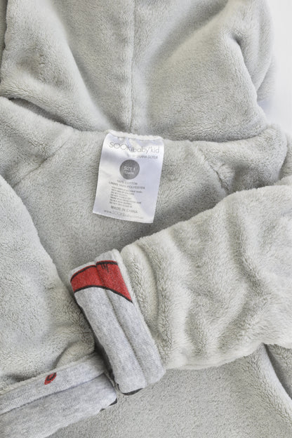SOOKIbaby Size 1 Warm Reversible Chilli/Fluffy Hooded Jumper