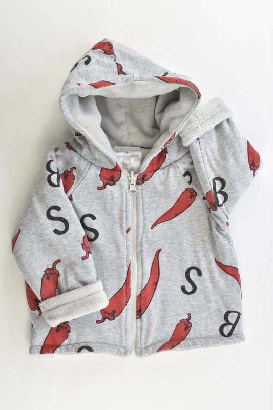 SOOKIbaby Size 1 Warm Reversible Chilli/Fluffy Hooded Jumper