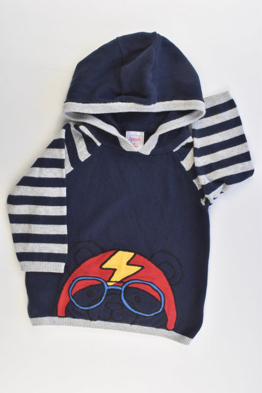 Sprout Size 0 (6-12 months) Knitted Hooded Bear Jumper