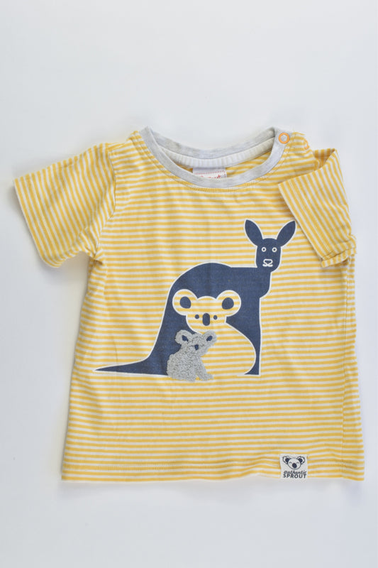 Sprout Size 0 (6-12 months) Striped Kangaroo and Koala T-shirt