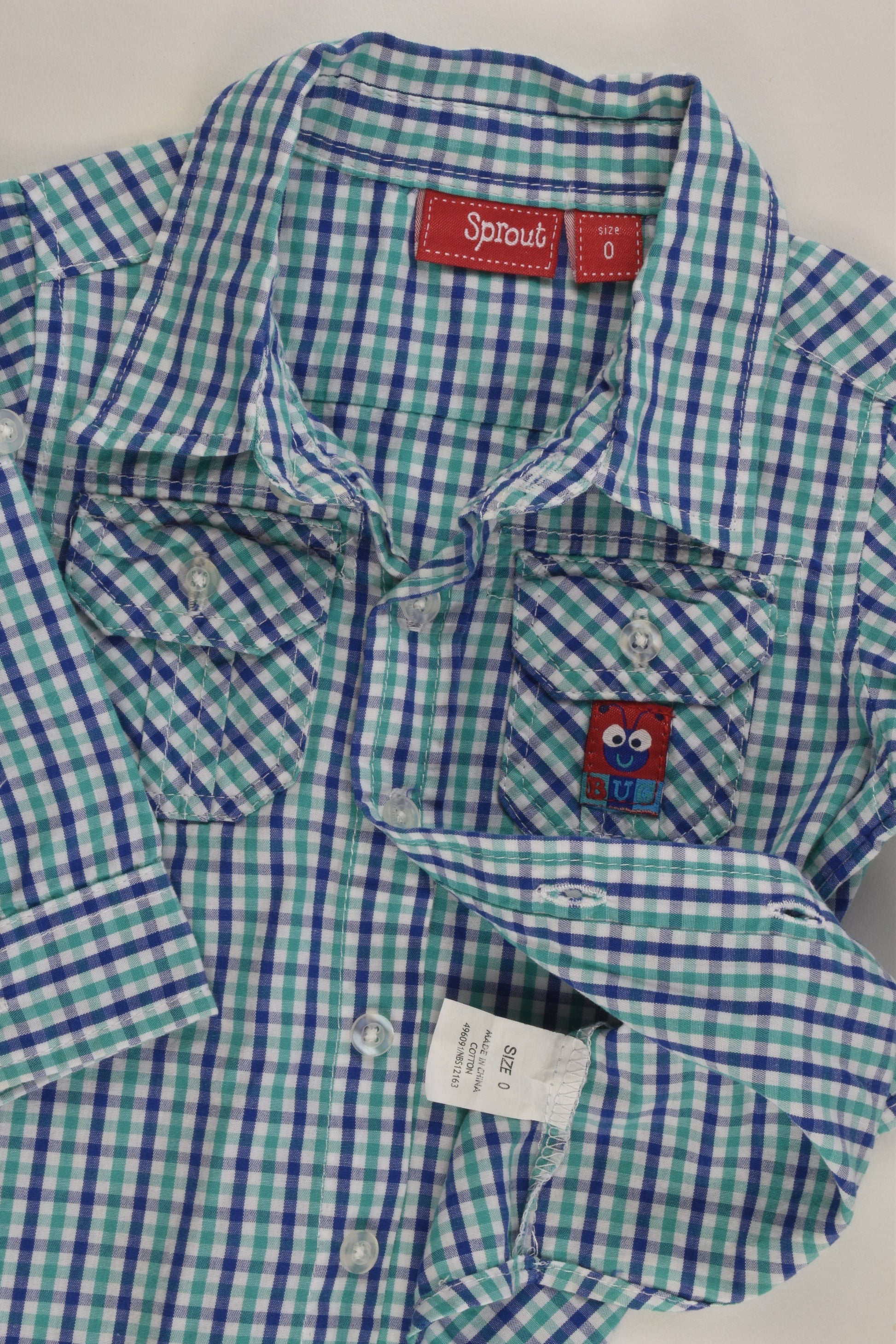 Sprout Size 0 'Bug' Checked Shirt