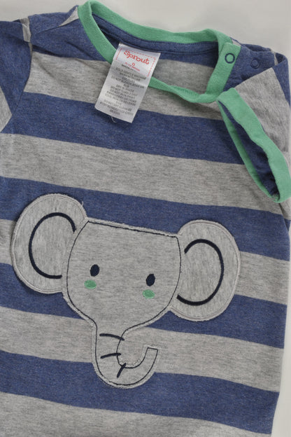 Sprout Size 0 Elephant Short Romper