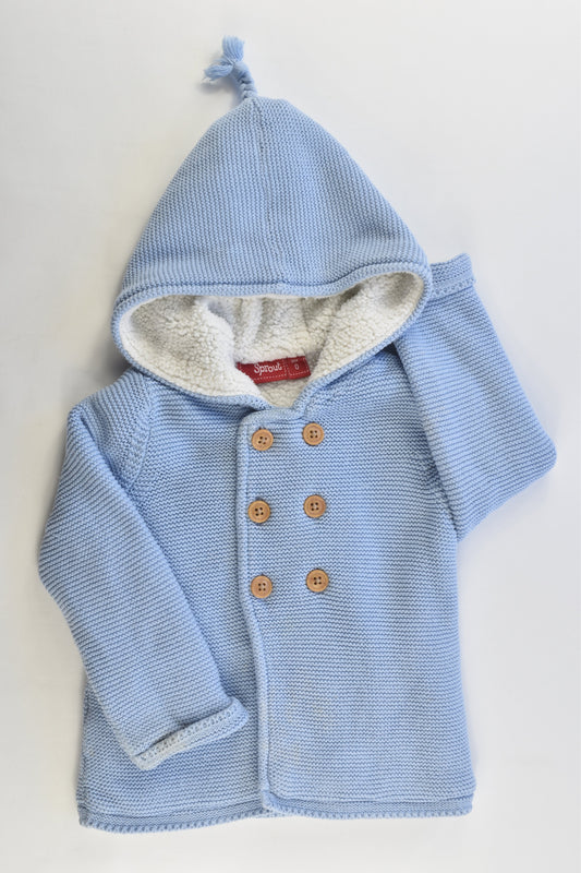 Sprout Size 0 Hooded Lined Knitted Jumper