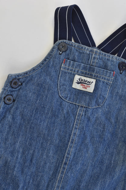 Sprout Size 0 Lined Denim Overalls with Star at the Back