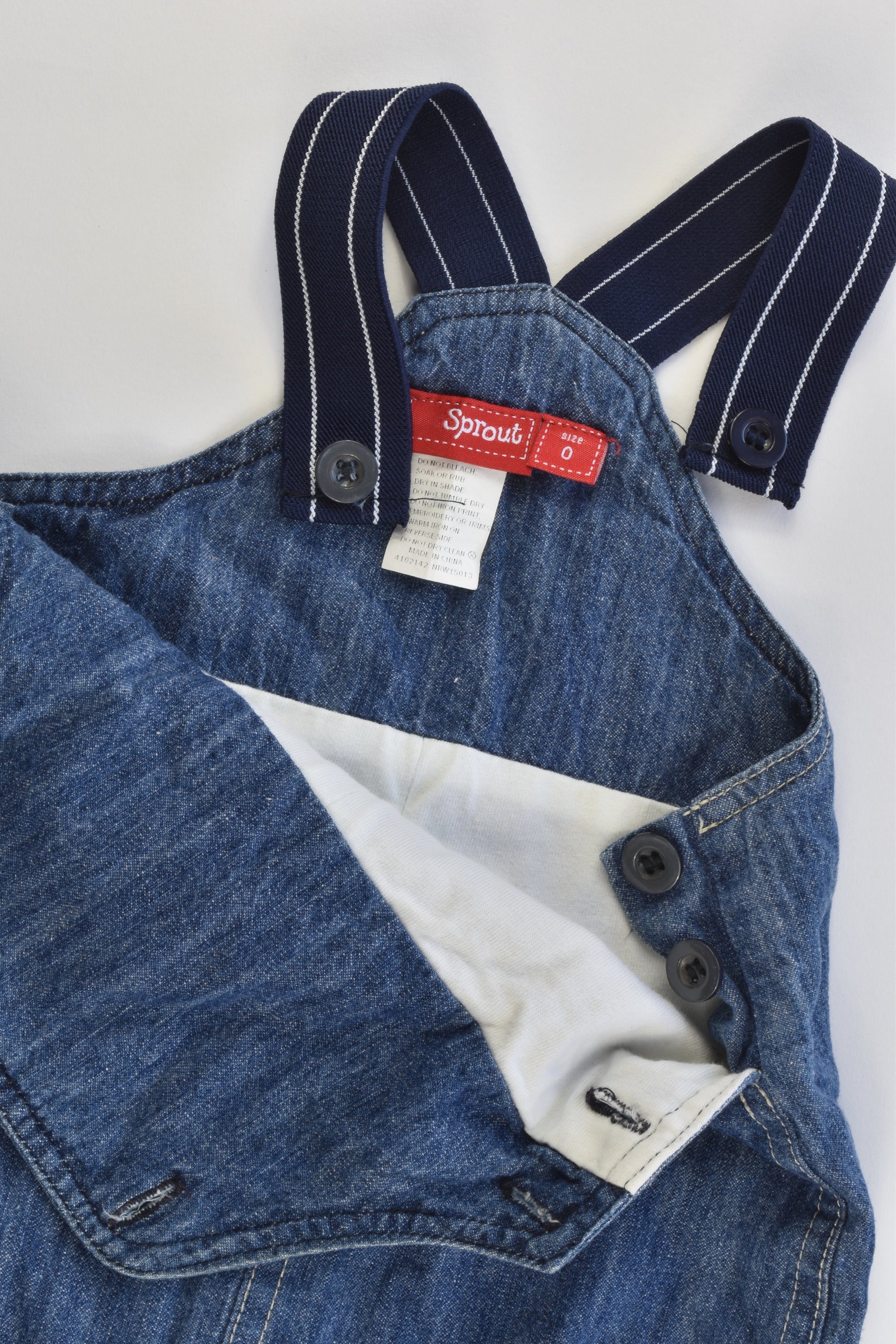 Sprout Size 0 Lined Denim Overalls with Star at the Back