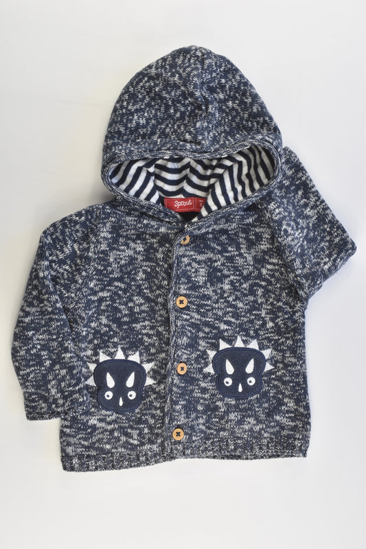 Sprout Size 0 Lined Dinosaur Knitted Jumper