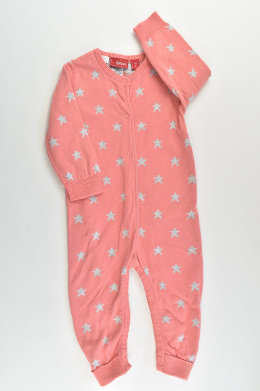 Sprout Size 0 Stars Knitted Romper