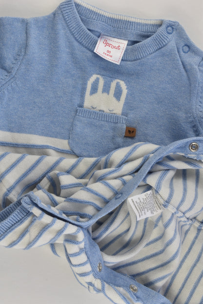 Sprout Size 00 (3-6 months) Bunny Knitted Romper