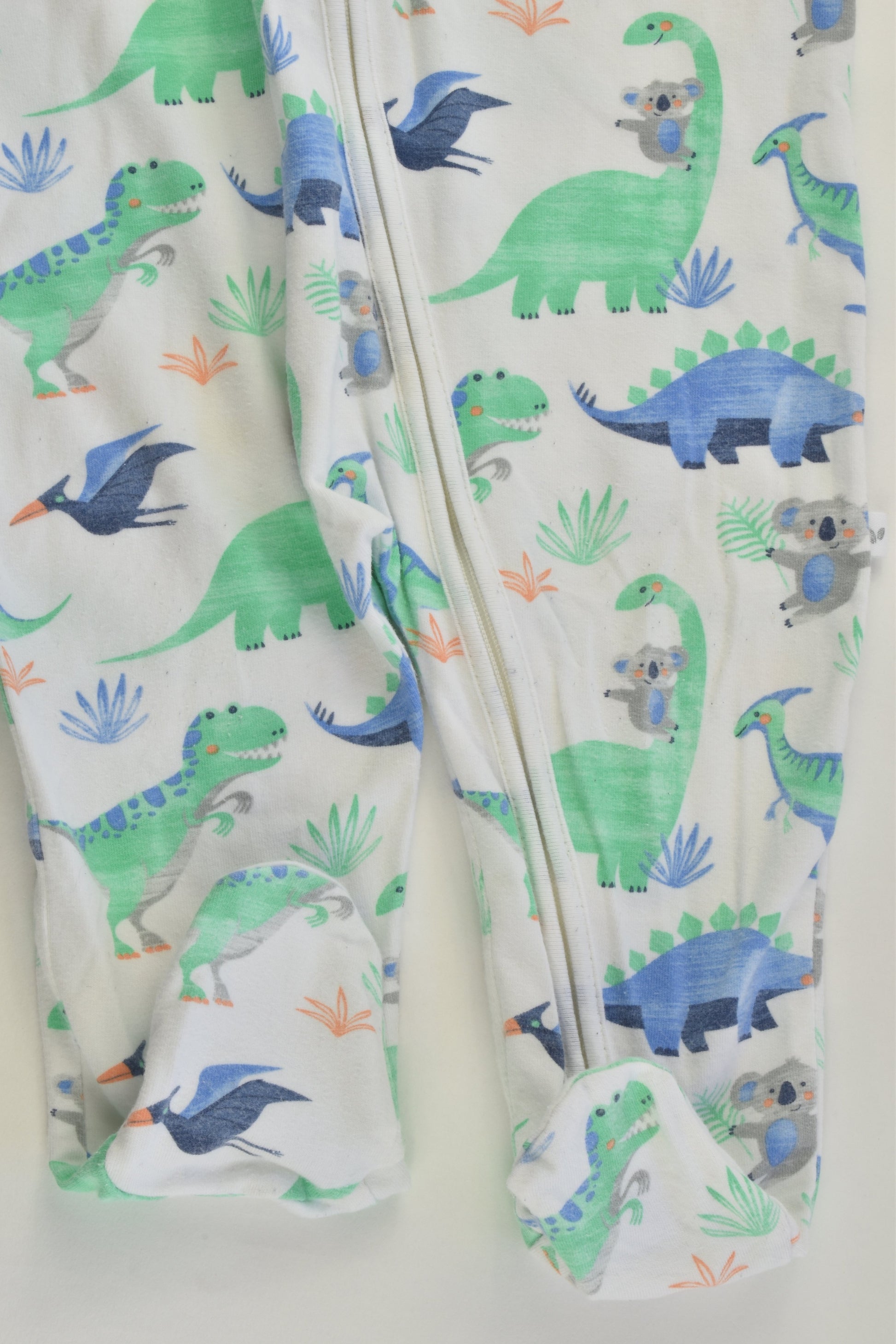 Sprout Size 00 (3-6 months) Koalas and Dinosaurs Footed Romper
