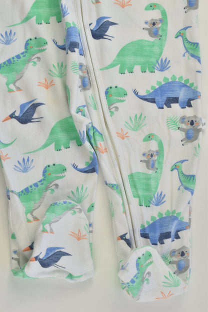 Sprout Size 00 (3-6 months) Koalas and Dinosaurs Footed Romper