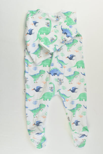 Sprout Size 00 (3-6 months) Koalas and Dinosaurs Footed Romper