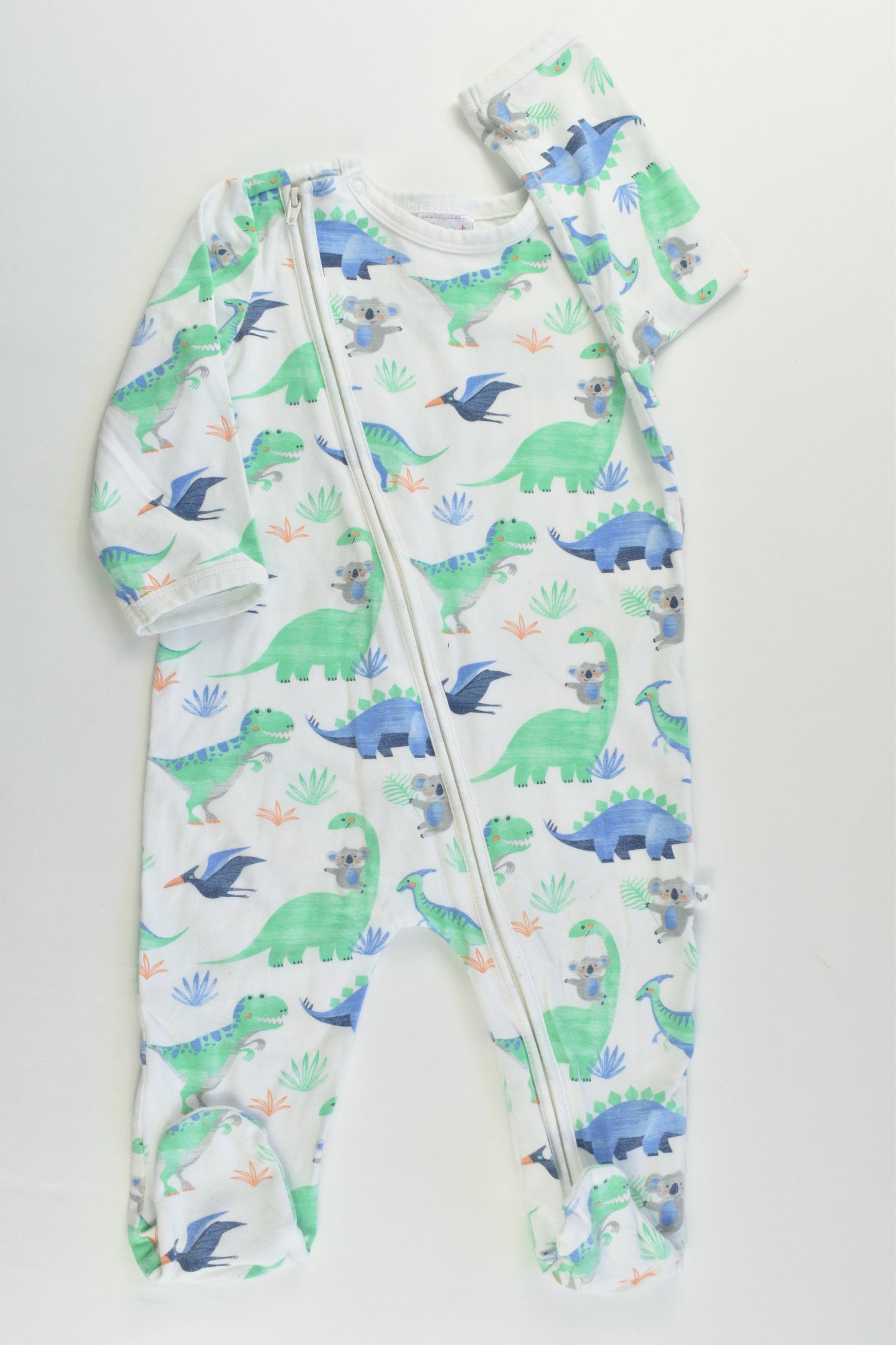 Sprout Size 00 (3-6 months) Koalas and Dinosaurs Footed Romper