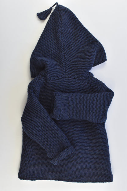 Sprout Size 00 (Generous sizing) Knitted Hooded Jumper with Fluffy Lining