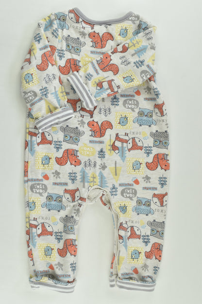 Sprout Size 00 Lined Forest Animals Romper