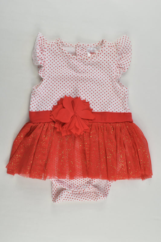 Sprout Size 00 Stars Bodysuit with Tulle