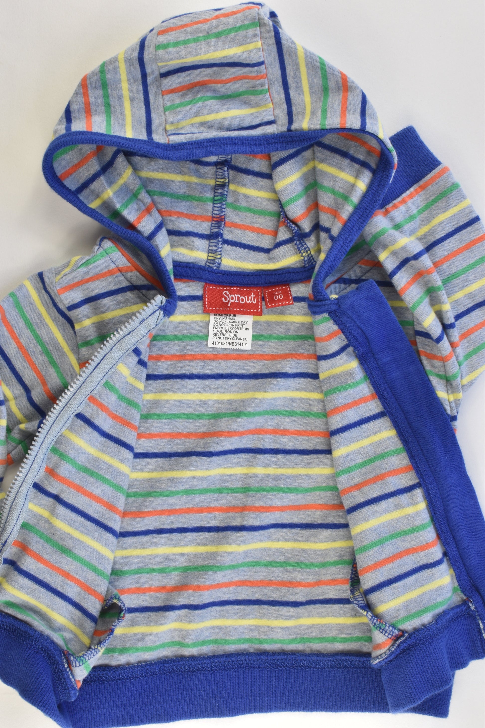 Sprout Size 00 Striped Hooded Jumper
