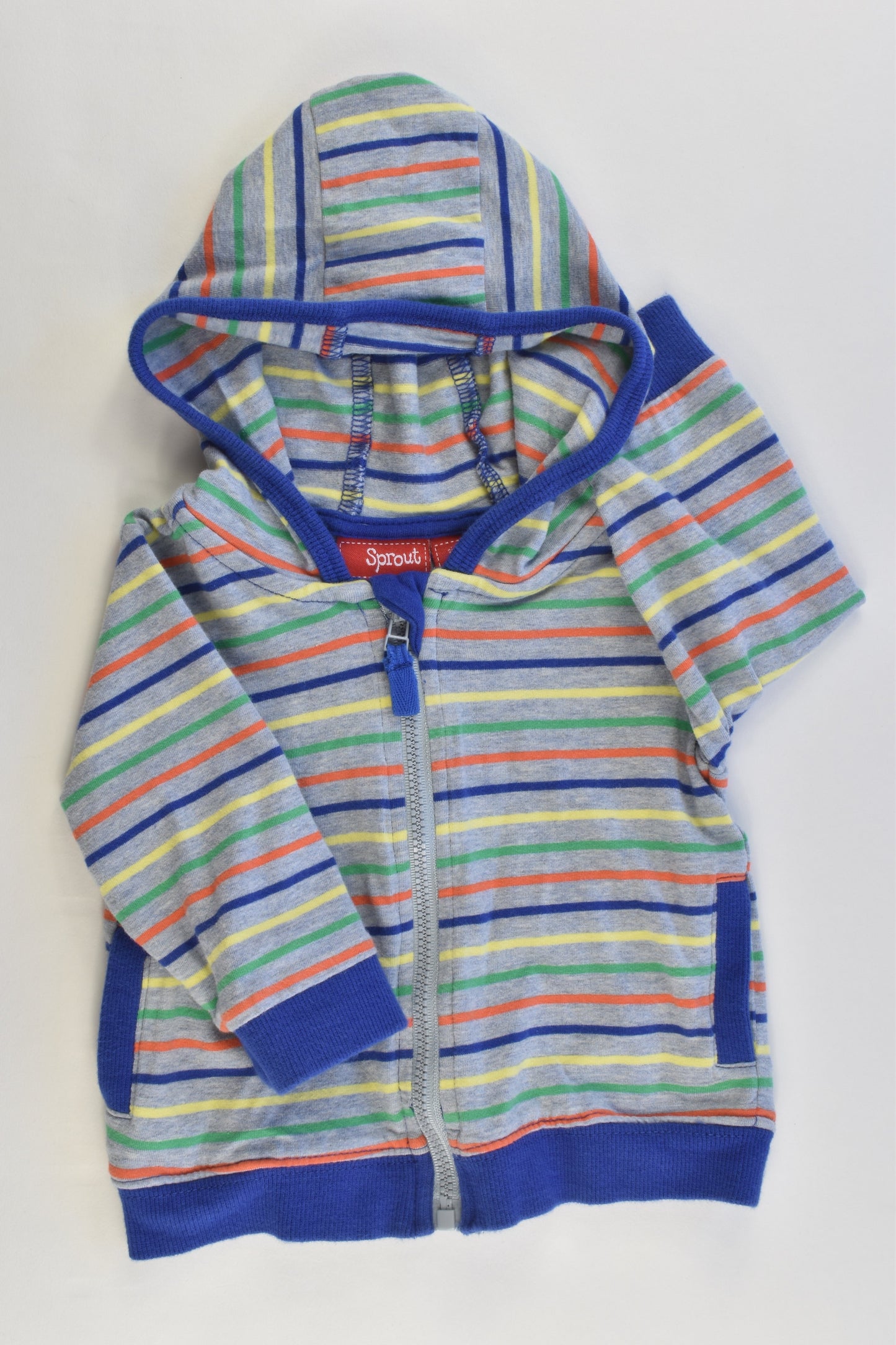 Sprout Size 00 Striped Hooded Jumper