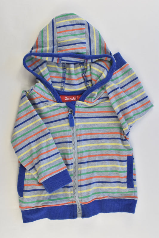 Sprout Size 00 Striped Hooded Jumper