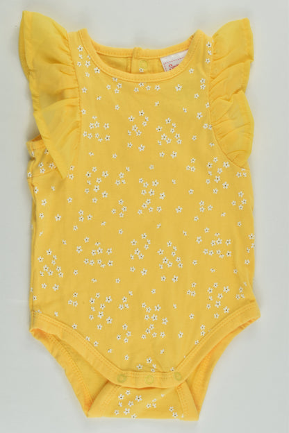 Sprout Size 000 (0-3 months) Floral Bodysuit