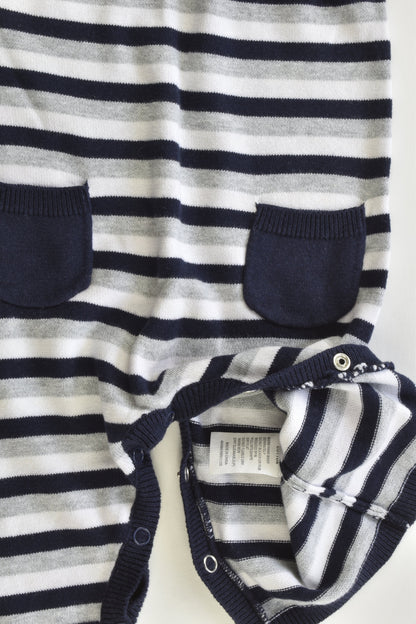 Sprout Size 000 Knitted Striped Overalls