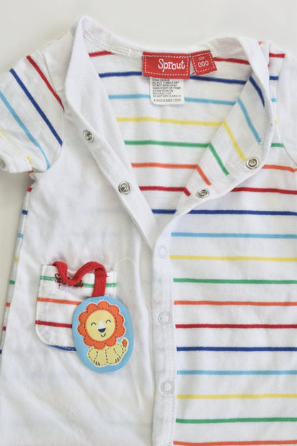 Sprout Size 000 Lion and Rainbow Stripes Short Romper