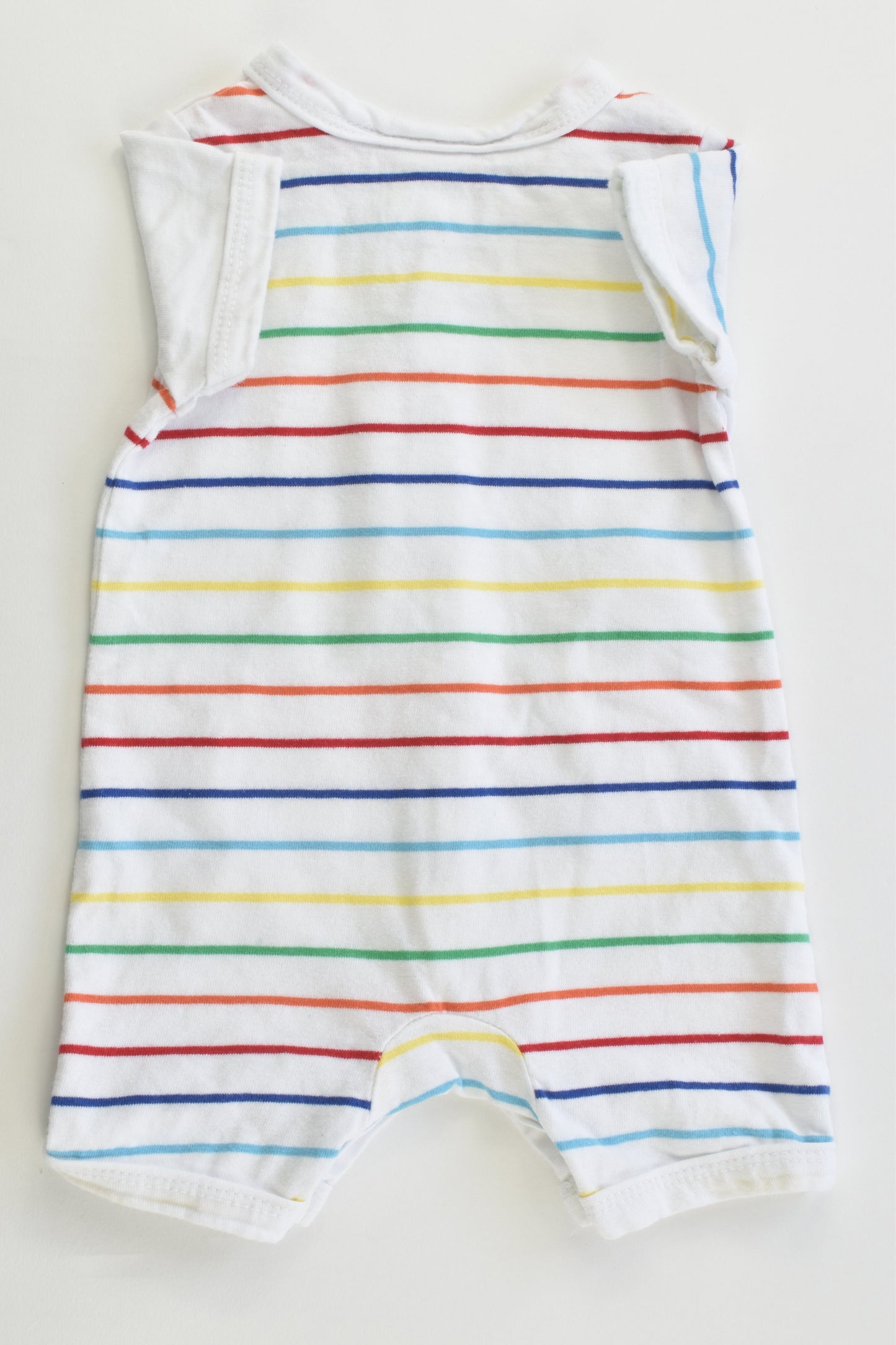 Sprout Size 000 Lion and Rainbow Stripes Short Romper