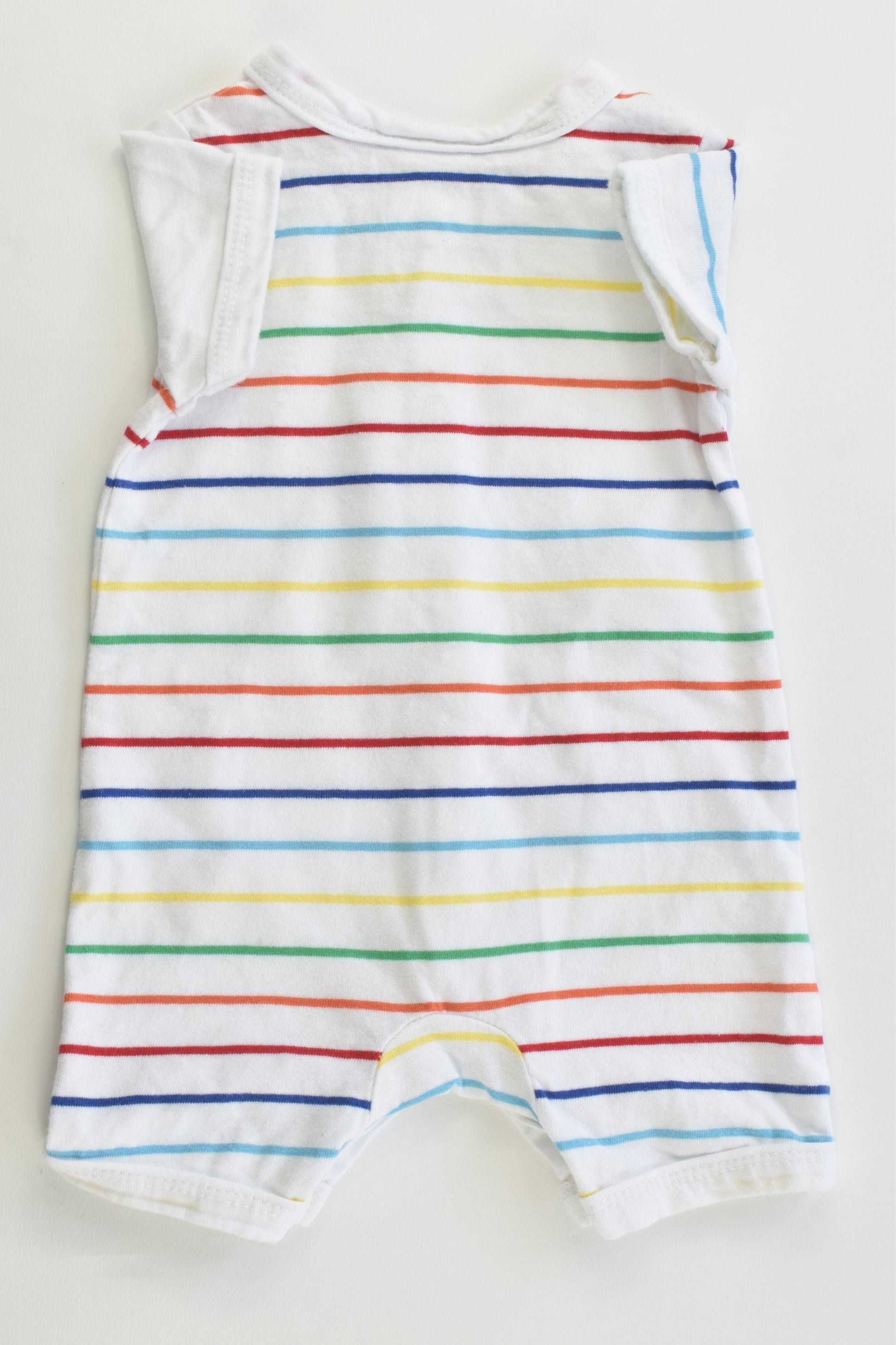 Sprout Size 000 Lion and Rainbow Stripes Short Romper