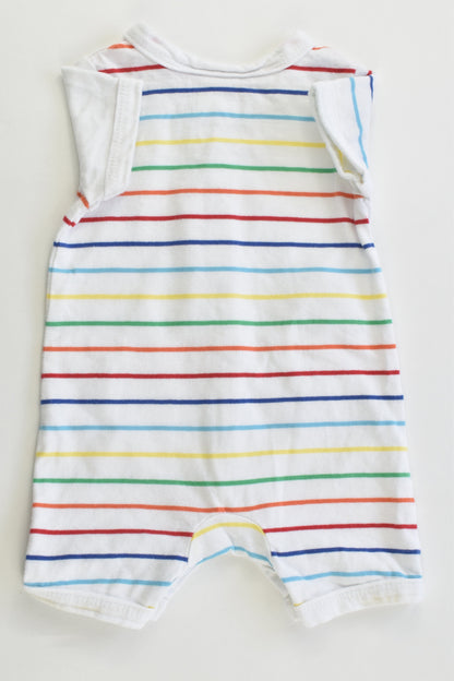 Sprout Size 000 Lion and Rainbow Stripes Short Romper