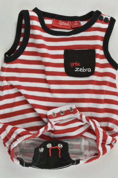 Sprout Size 000 'Little Zebra' Summer Romper
