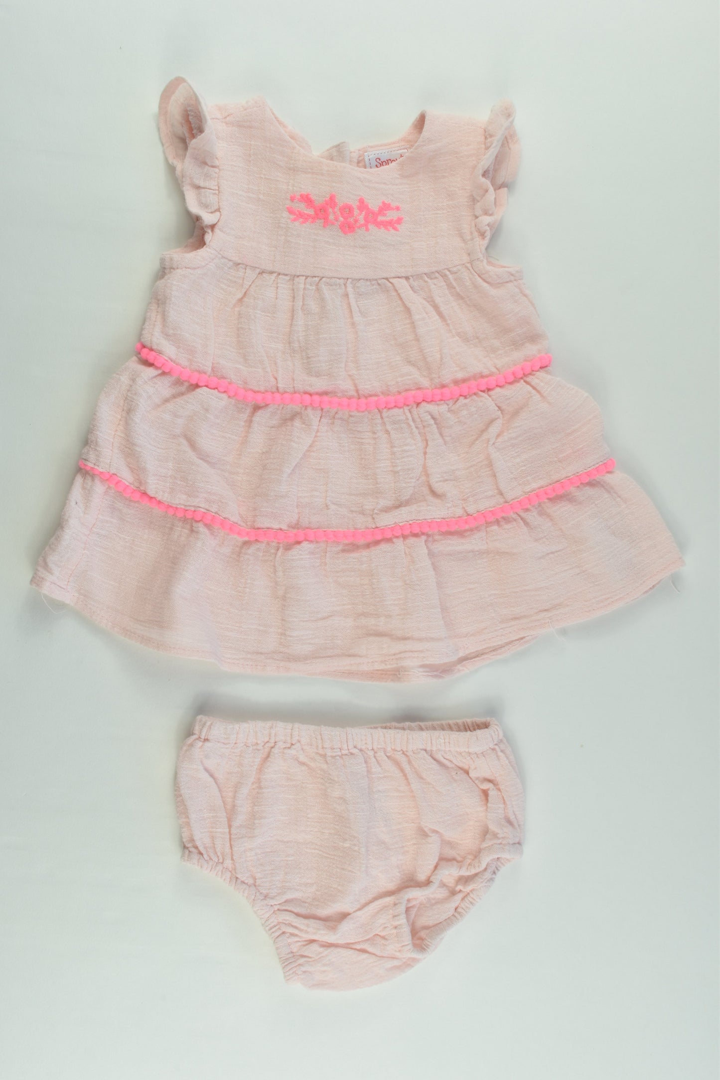 Sprout Size 000 Muslin Dress with Matching Bloomers