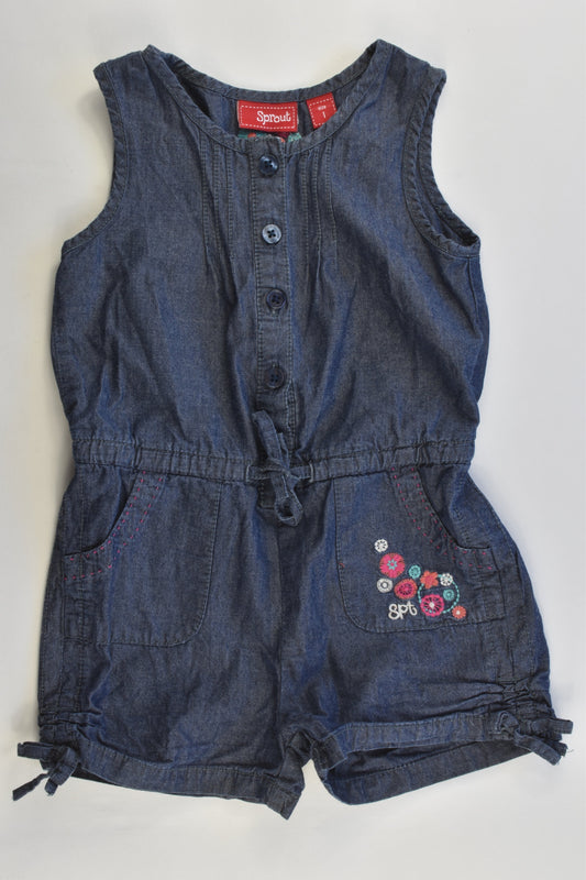 Sprout Size 1 Lightweight Denim Playsuit